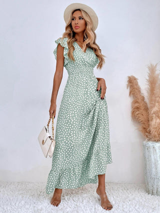 Isabella - A - Linien - Kleid - Puffärmel - Kleider - Grün - Müller Mode