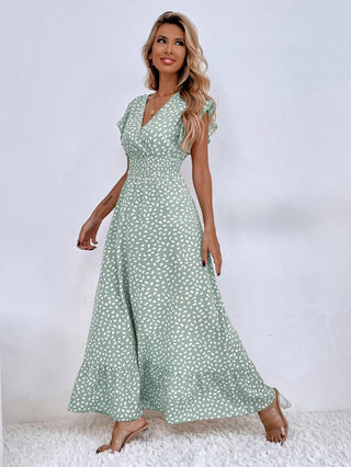 Isabella - A - Linien - Kleid - Puffärmel - Kleider - Grün - Müller Mode