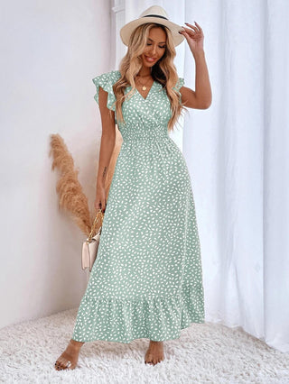 Isabella - A - Linien - Kleid - Puffärmel - Kleider - Grün - Müller Mode