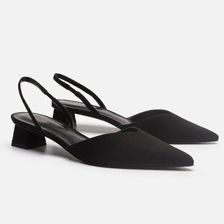 Izara - Spitz zulaufende Absätze - Slingback Stil - Pumps - Schwarz - Müller Mode