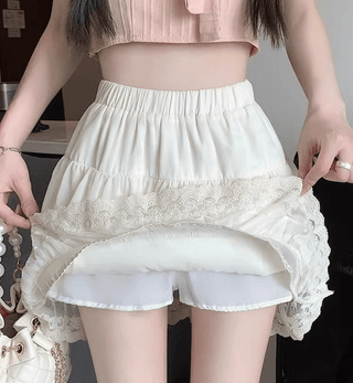 Jacqueline Minirock mit Volants - Rock - Beige - Müller Mode