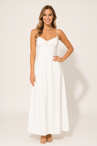 Jasmijn Maxikleid mit Spaghettiträgern - Kleider - Weiß - Müller Mode