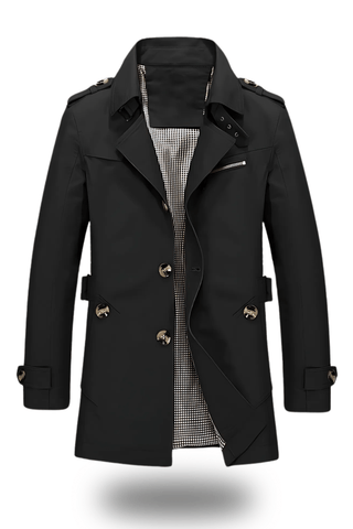 Jens Trenchcoat mit umgelegtem Kragen - Winterjacken - Schwarz - Müller Mode