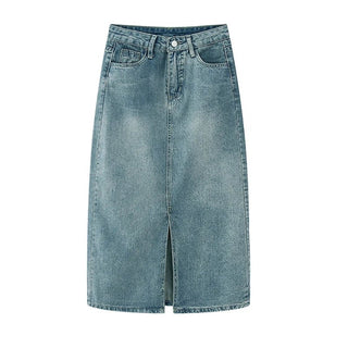 Jessica Jeansrock Schlitz Hohe Taille - Rock - Blau - Müller Mode