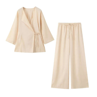 Jezebel - Lässiges Set - Lockere Passform - Sets - Beige Anzug - Müller Mode