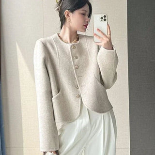 Joleena - Dicker Herbst - Blazer - Gekürzte Länge - Blazers - Beige - Müller Mode