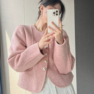 Joleena - Dicker Herbst - Blazer - Gekürzte Länge - Blazers - Rosa - Müller Mode