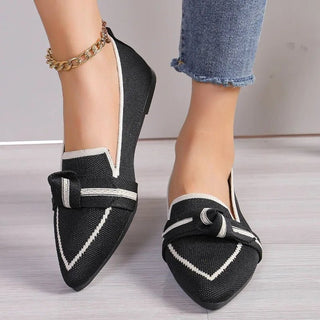 Jordana - Spitz Zulaufende Loafers - Knoten - Detail - Sandalen & Hausschuhe - Braun - Müller Mode
