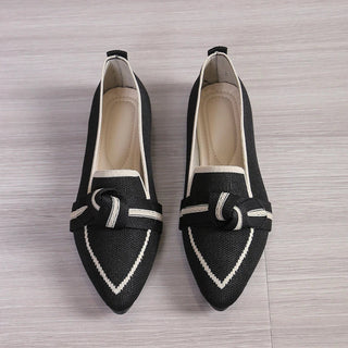 Jordana - Spitz Zulaufende Loafers - Knoten - Detail - Sandalen & Hausschuhe - Schwarz - Müller Mode
