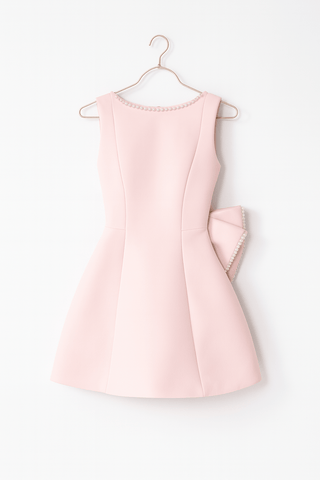 Josefine Minikleid mit Perlen & Schleife - Kleider - Rosa - Müller Mode