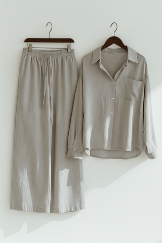 Joyce 2 - teiliges Set mit lockerer Bluse und Hose - Sets - Grau - Müller Mode