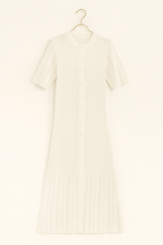 Julia Strick - Maxikleid mit Knopfleiste - Kleider - Beige - Müller Mode