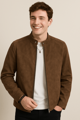 Julian jacke Stehkragen Reißverschluss - Leichte Jacken - Braun - Müller Mode