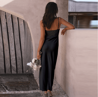 July - Schickes Maxikleid - Sommerkleid - Kleider - Schwarz - Müller Mode