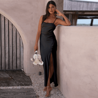 July - Schickes Maxikleid - Sommerkleid - Kleider - Schwarz - Müller Mode