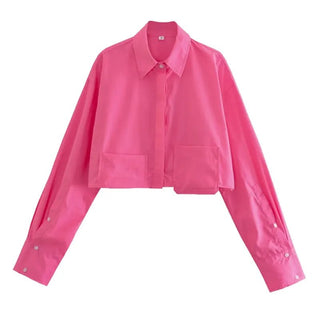 Kaleen - Langärmliges Hemd - Gekürzter Schnitt - Bluse - Rosa - Müller Mode