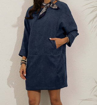 Kamilla - Cordkleid - Retrodesign - Kleider - Dunkelblau - Müller Mode