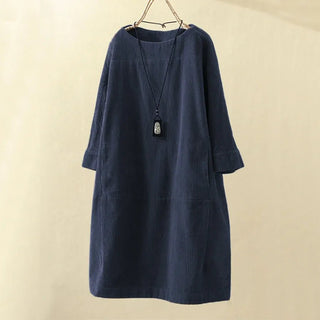 Kamilla - Cordkleid - Retrodesign - Kleider - Dunkelblau - Müller Mode