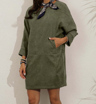 Kamilla - Cordkleid - Retrodesign - Kleider - Grün - Müller Mode