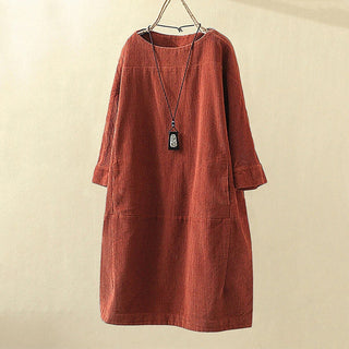 Kamilla - Cordkleid - Retrodesign - Kleider - Orange - Müller Mode