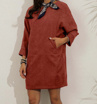 Kamilla - Cordkleid - Retrodesign - Kleider - Orange - Müller Mode
