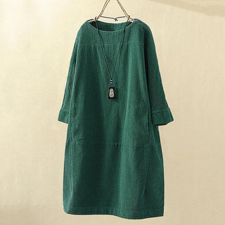 Kamilla - Cordkleid - Retrodesign - Kleider - Smaragdgrün - Müller Mode