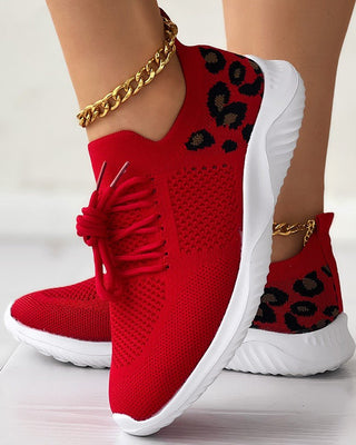Karin - Spitzenschuhe mit Aufdruck - Sneakers - Rot - Müller Mode