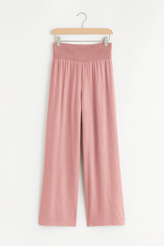 Karin Hosen mit elastischem Bund und weitem Bein - Hosen - Rosa - Müller Mode