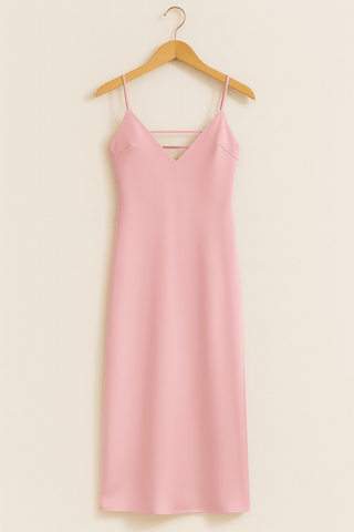 Karina Kleid mit V - Ausschnitt und verstellbaren Trägern - Kleider - Rosa - Müller Mode
