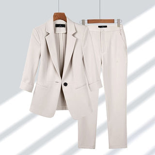 Karoline Blazer und Hosen Set - Sets - Beige - Müller Mode