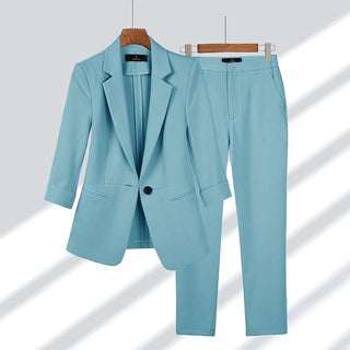 Karoline - Jacke und Hose im Set - Blazer und Hose - Sets - Blau - Müller Mode
