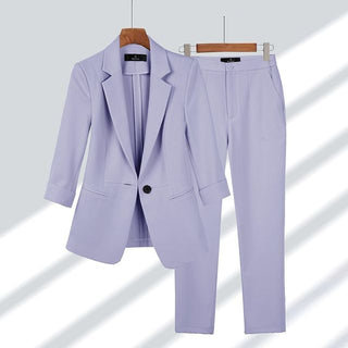 Karoline - Jacke und Hose im Set - Blazer und Hose - Sets - Lila - Müller Mode