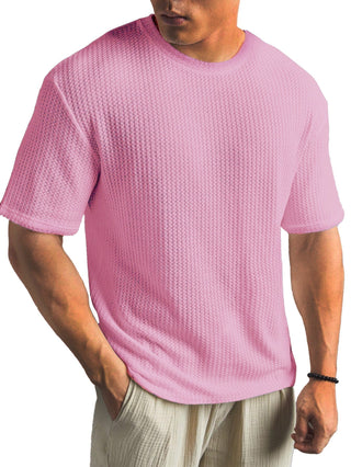 Kasper Strukturiertes Kurzarmshirt - Hemden - Rosa - Müller Mode