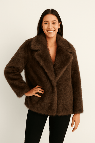 Katharina Kunstfelljacke Oversized - Leichte Jacken - Braun - Müller Mode