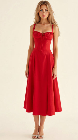 Kiana - Taillenkleid - Bustier - Design - Kleider - Rot - Müller Mode