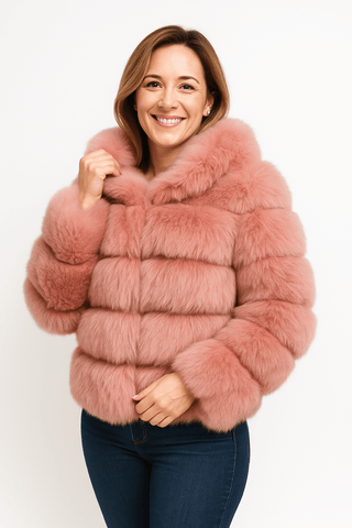 Kirsten Kunstfelljacke Flauschig Kurz - Jacken - Rosa - Müller Mode