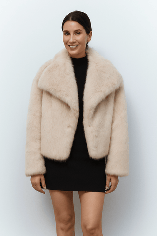 Klaudia Kunstfelljacke Oversized - Jacken - Beige - Müller Mode