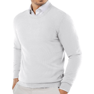 Kolby - Slim - Fit - Pullover - Moderner Minimalismus - Strickwaren - Weiß - Müller Mode