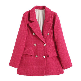 Krizzy - Tweed - Blazer - Zweireihiger Stil - Blazers - Rosa - Müller Mode