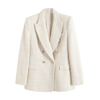 Krizzy - Tweed - Blazer - Zweireihiger Stil - Blazers - Weiß - Müller Mode