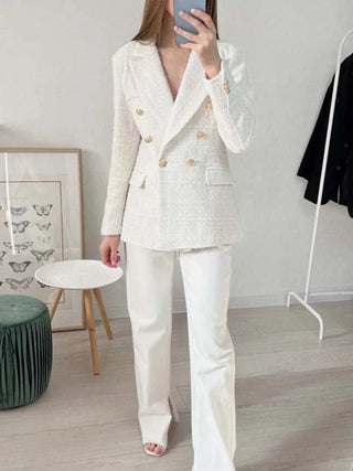 Krizzy - Tweed - Blazer - Zweireihiger Stil - Blazers - Weiß - Müller Mode