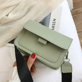 Krystal - Leder Umhängetasche - Klappe und Dicker Riemen - Schultertaschen - Hellgrün - Müller Mode