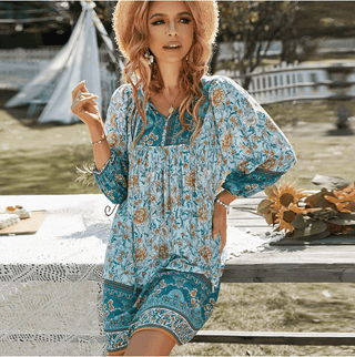 Laila - Boho Kleid - Sommerliche Eleganz - Kleider - Hellgrün - Müller Mode