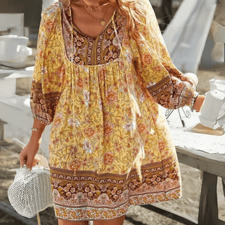 Laila - Boho Kleid - Sommerliche Eleganz - Kleider - Marineblau - Müller Mode