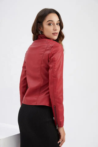 Laila - Lederjacke - Einzigartiges Design - Lederjacken - Rot - Müller Mode