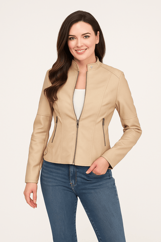 Laila Maßgeschneiderte Lederjacke - Lederjacken - Hellbraun - Müller Mode