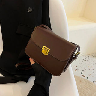 Laina - Leder - Umhängetasche - Quadratischer Retro - Stil - Schultertaschen - Kaffee - Müller Mode