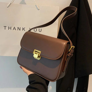 Laina - Leder - Umhängetasche - Quadratischer Retro - Stil - Schultertaschen - Schwarz - Müller Mode