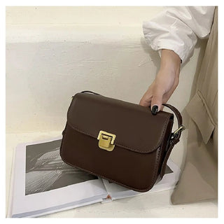 Laina - Leder - Umhängetasche - Quadratischer Retro - Stil - Schultertaschen - Schwarz - Müller Mode