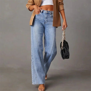Laney Gerade Geschnittene Jeans mit Hoher Taille - Jeans - Blau - Müller Mode